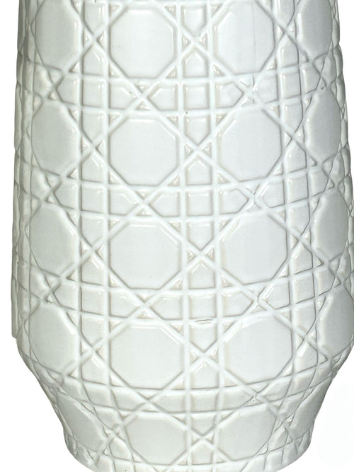 anfora white geometrica ceramica mediana  33x16 cm
