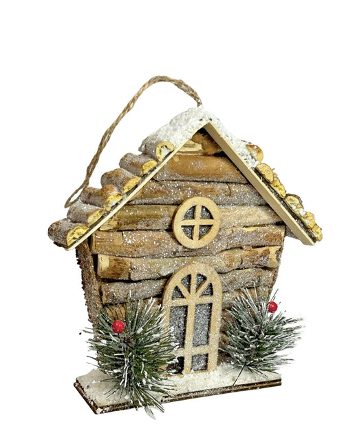 Casita para el arbol en madera rustica 16 cm de alto x 16 cm de ancho