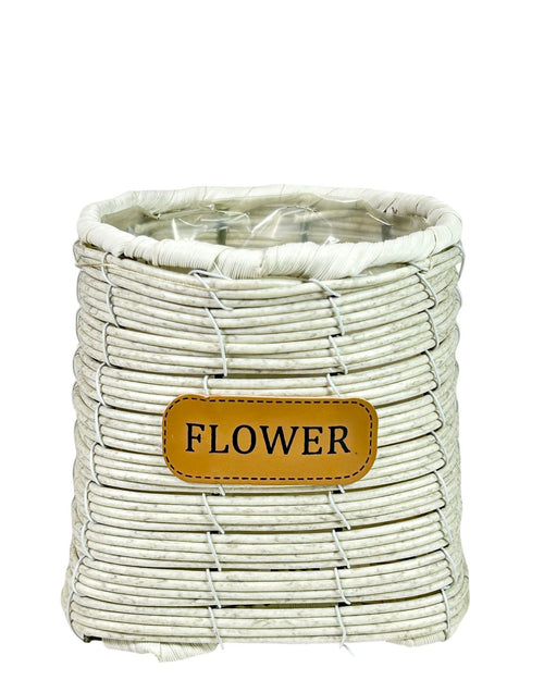 Macetero mediano en rattan sintetic 12x 13cm
