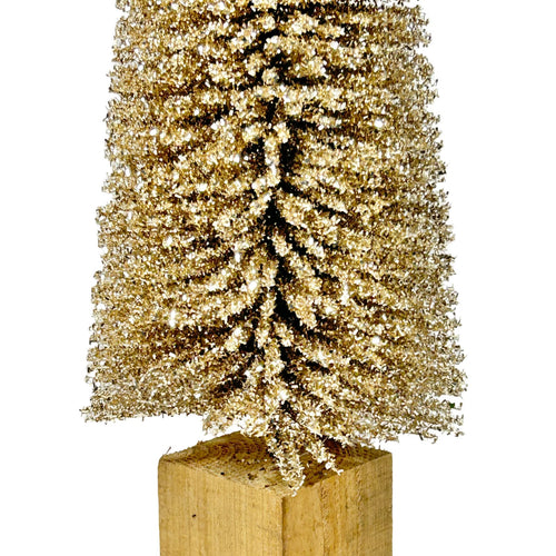 arbol dorado con base de madera 76 cm de alto