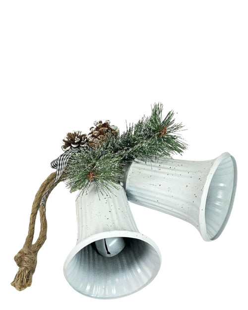 campanas doble white piñas 21x25 cm