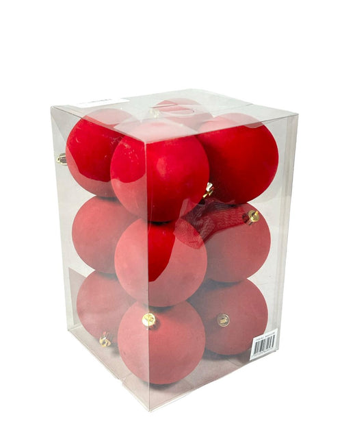 Bola roja vino de pana 8cm  x 12 pcs