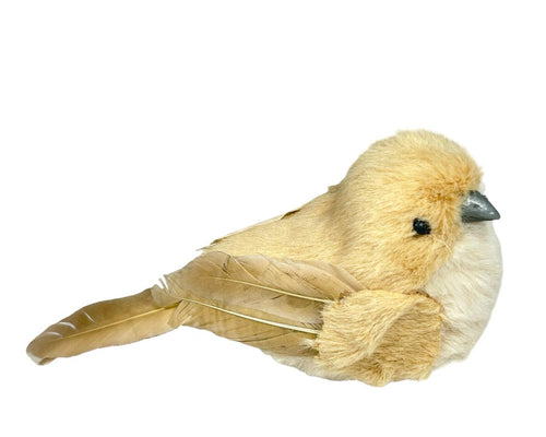 Pajaro beige felpa premium  15x7 cm