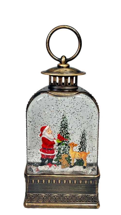 burbuja santa reno musical pequeña 20x10 cm