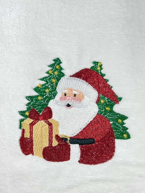toalla navidad blanca santa arbol 2 tamaños