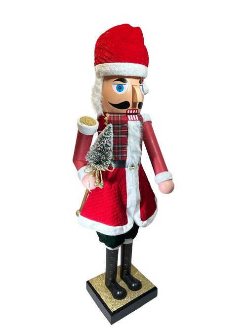 Cascanuez grande rojo con gorro -musical 1.60cm