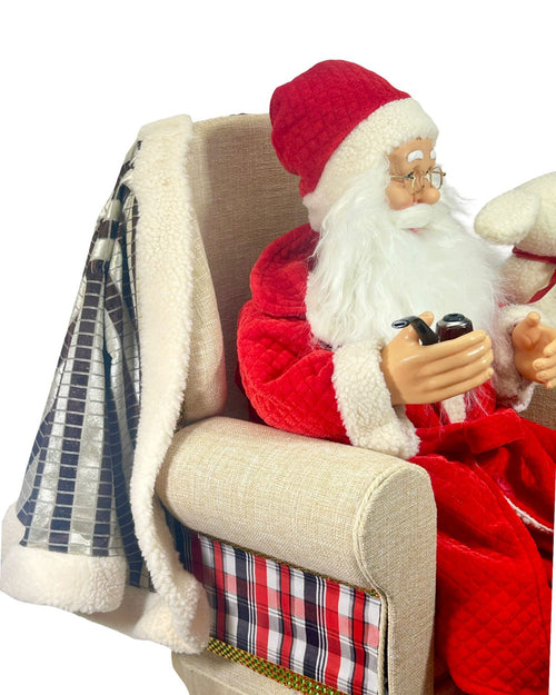 santa claus en silla grande musical 80x55 cm