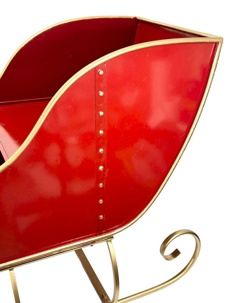 Trineo metal rojo gigante 90 cm x40 cm