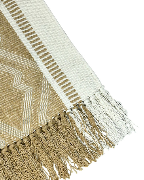 camina jaquard geimetrico camel 180x35 cm