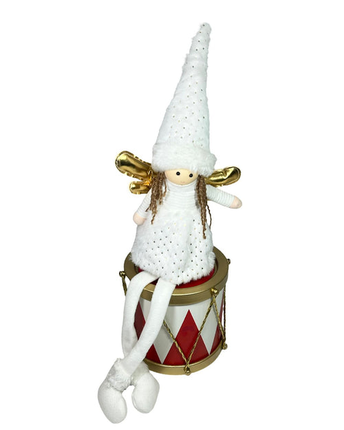 Hada angel sentada dorado y plata 50x13 cm