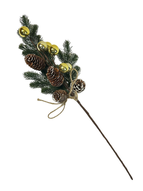 vara pino verde nevada bolas 55cm