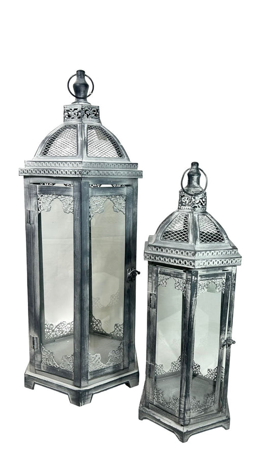 farol 2 tamaños octagonal metalico