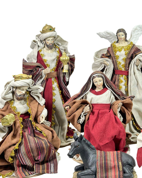 Pesebre quiteño burbundy 10piezas 36 cm