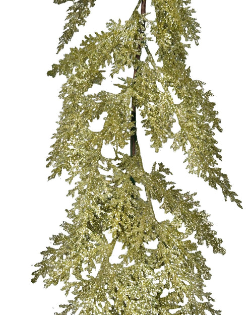 guirnalda guia pino dorada  chispas 180 cm