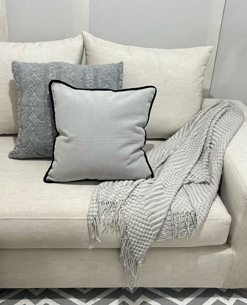 manta throw  tejido punto gris 127x152 cm