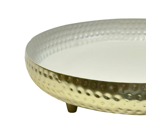Centro martillado dorado con blanco 2 tamaños