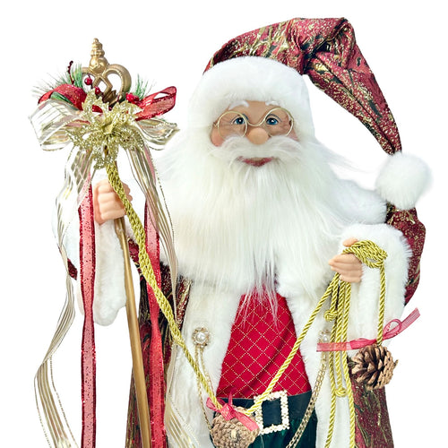 Santa premium color burgundy con regalo 90 cm de alto x 50 cm de ancho