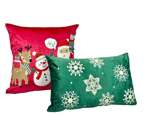 funda cojin santa hombre nieve y reno 45x45 cm (no incluye relleno )