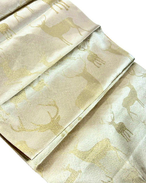 camino de mesa en satin renos beige -dorado 180x33 cm