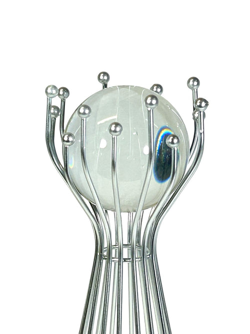 adorno metalico bola cristal lops plata  29x11cm