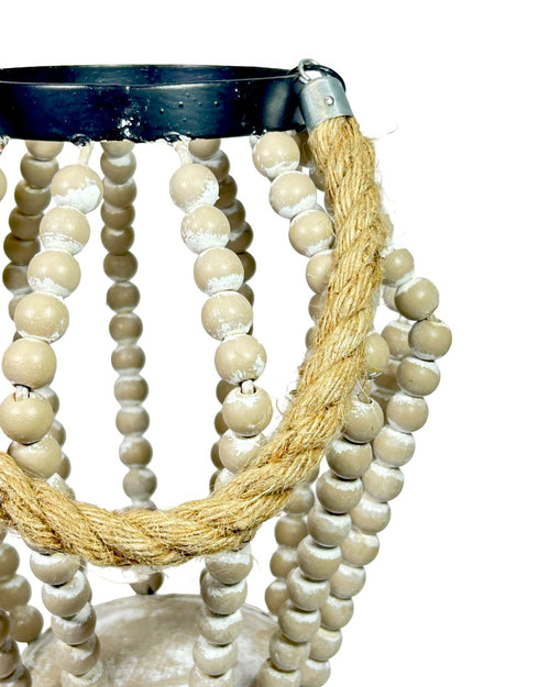 Bricero boho metalico y madera 26x23cm ( no incluye vela)