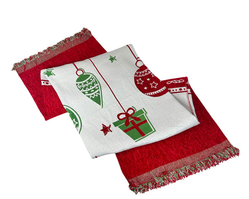 pie de cama o cubresofa de navidad 180x 130cm