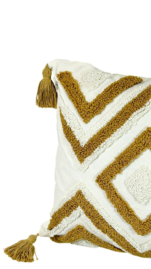 funda cojin cuadrado zigzag camel 45x45 cm   cm (no incluye relleno )