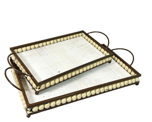 set x2 bandejas decorativa rectangular 52,44 cm