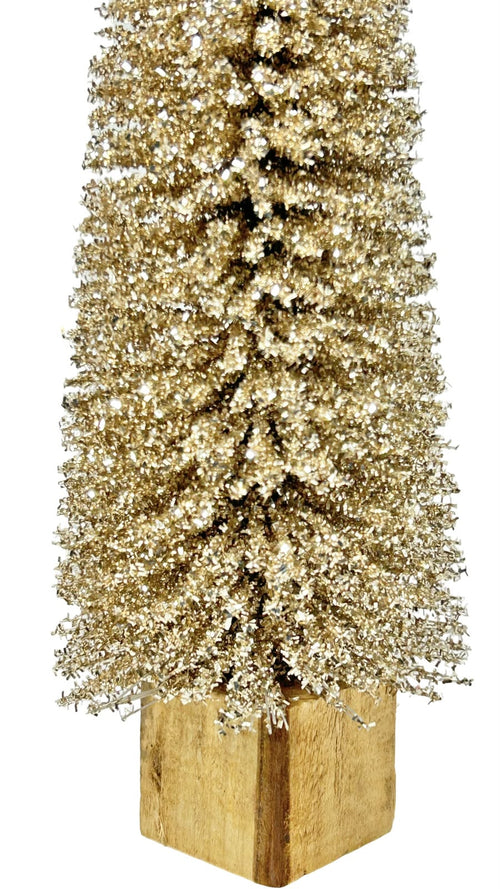 arbol dorado con base de madera 58 cm de alto
