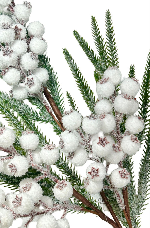 Vara grande nevada de cerezos blanco de 70 cm en látex e icopor