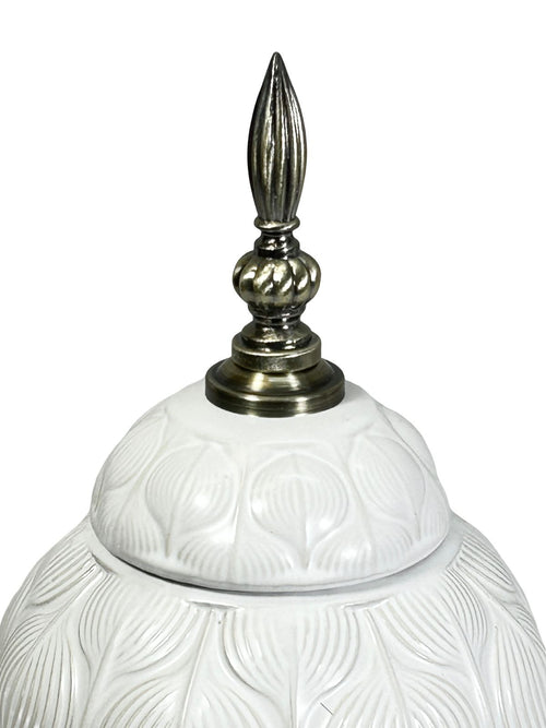 anfora ceramica ondas pqña white 35x14 cm