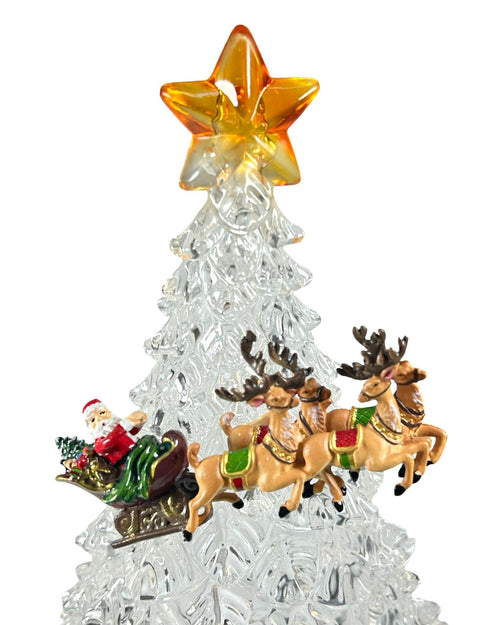 villa trineo arbol acril led 33x23 cm
