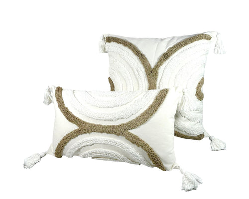 Cojin funda curva moka con beige 45x45 cm
