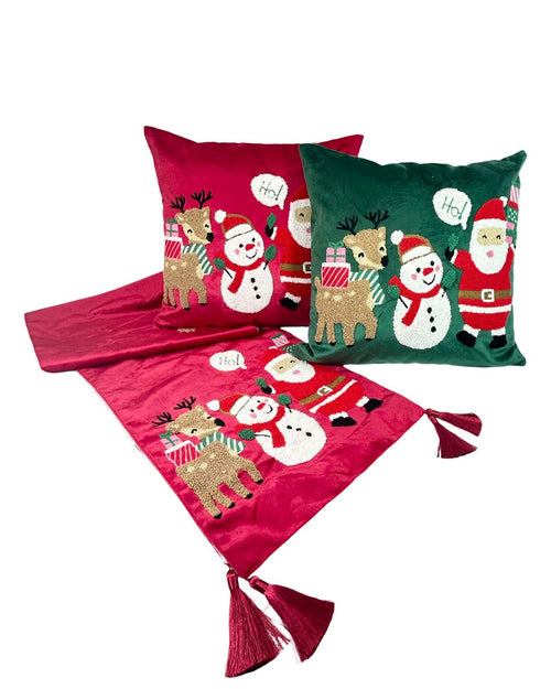 camino o pie de cama navidad rojo 180x35 cm