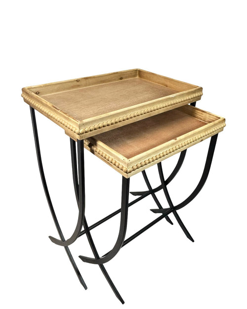 Set x2 mesas auxiliares en madera rectangulares 70, 63 cm