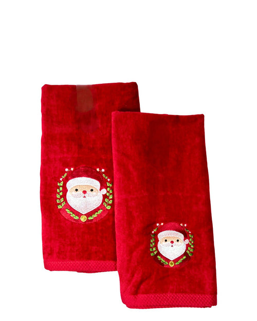 toalla navideña roja cara de santa 500 gm algodon 100% 40x66 cm