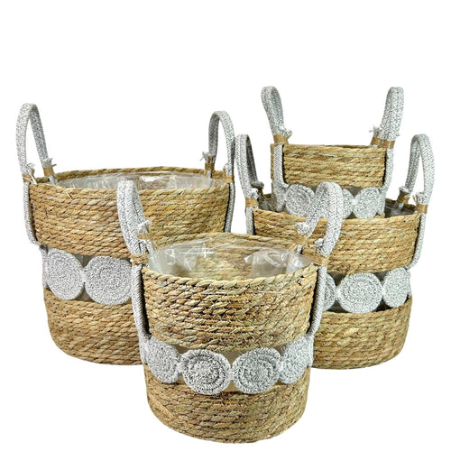 Macetero circles  gray en 4 tamaños