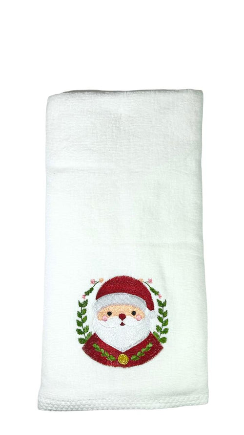 toalla navideña cara santa blanca  2 tamaños