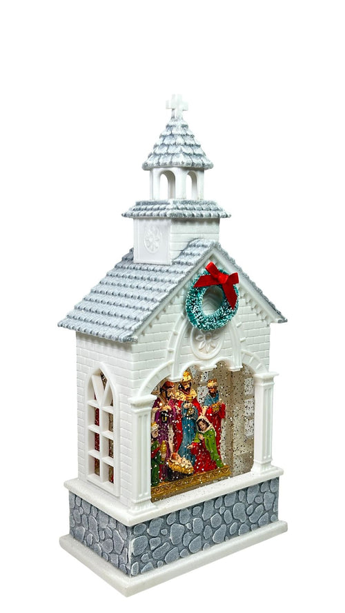 burbuja nacimiento casa blanca musical 30x14 cm