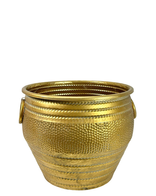 macetero metalico dorado 3 tamaños