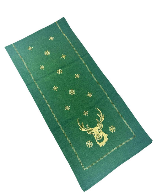 camino lino fino verde renos 180x33 cm