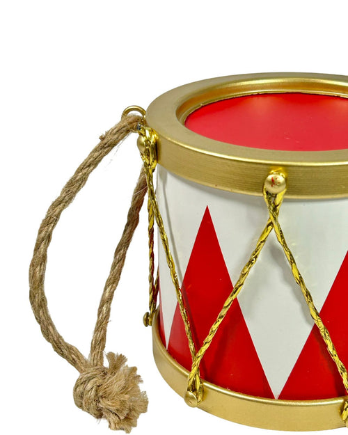 tambor festibal rojo  metalico 14x15 cm