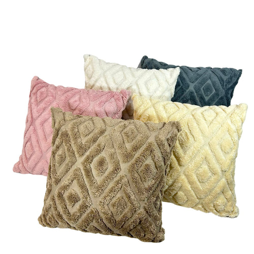Funda cojin rombos mink  colores surtidos 45x45 cm (no incluye el relleno )
