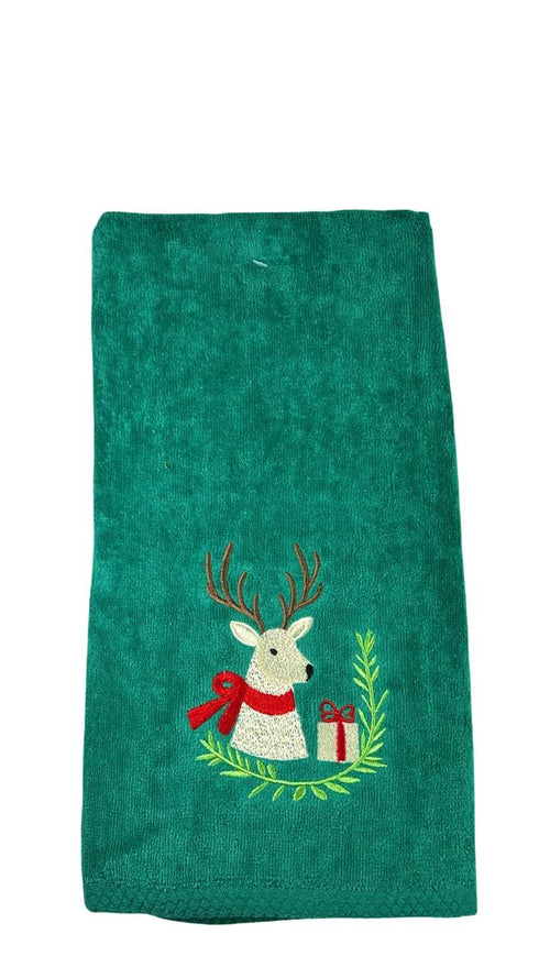 toalla navidad verde renos  2 tamaños