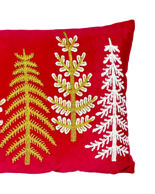 Cojin Funda Rojo Arbolitos Rect 30x50