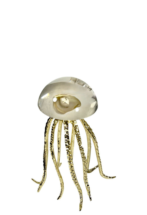 Meduza  mediana  en cristal metalica 15x11 cm
