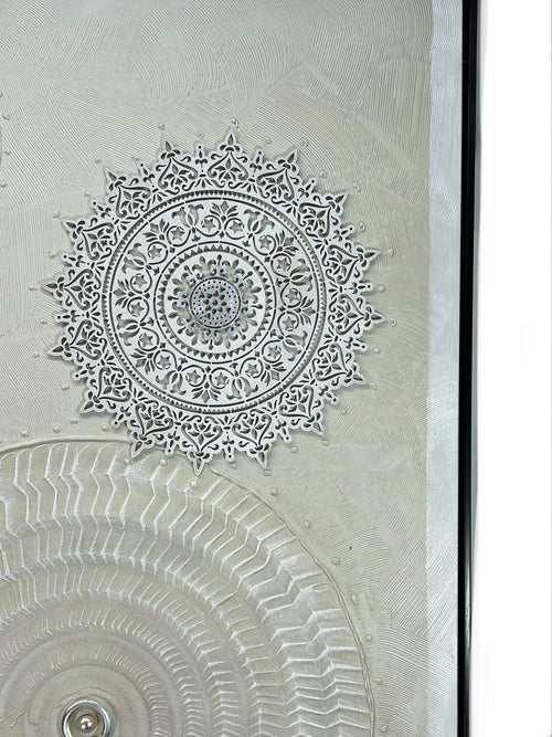 cuadro grande  multimandala beige 160x80 cm