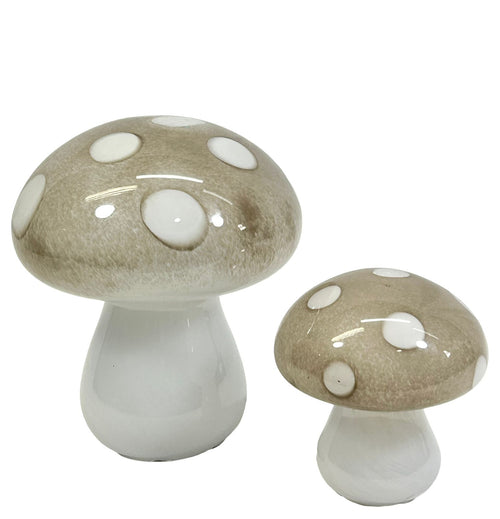 hongo en cristal pqño beige 10x12 cm