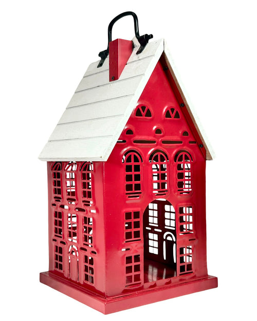 casa metalica grande roja 38x20 cm
