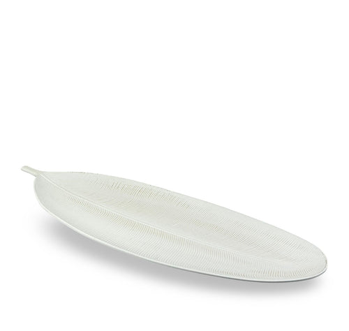 centro de hoja blanco madera 58x22 cm